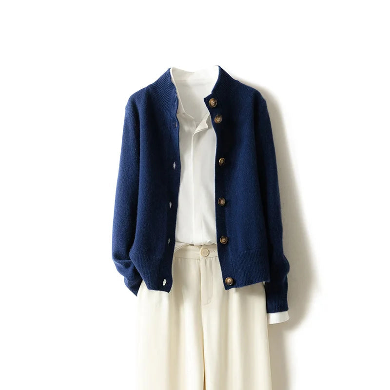 Women's Arlina draped cardigan, open front, long sleeve. Effortless luxury style, versatile for fall & spring wear.