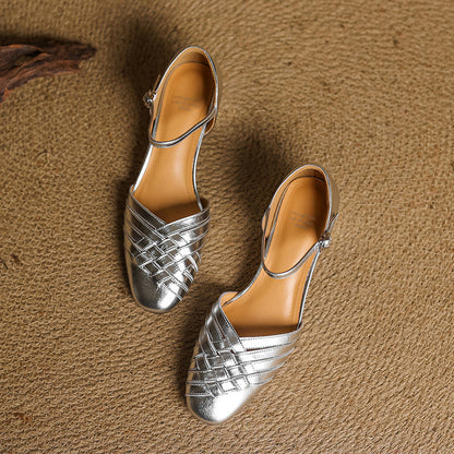 Women's elegant block heels with adjustable ankle strap, perfect for stylish summer events.
