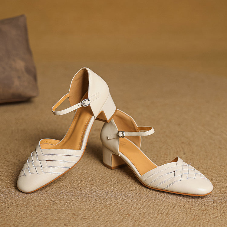 Stylish silver block heels for women with adjustable ankle strap, ideal for dressy occasions.