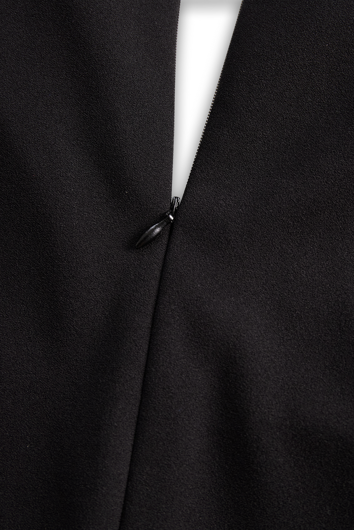 Women's versatile elegant midi sheath dress, perfect for office or events, with belt & mandarin collar.