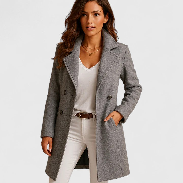 Timeless camel women's elegant coat. A versatile long jacket for sophisticated fall fashion & classic winter style.