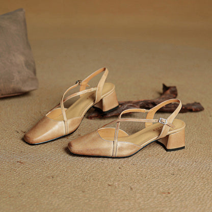 Elegant women's block heels, ideal formal shoes with an adjustable strap for weddings or events.