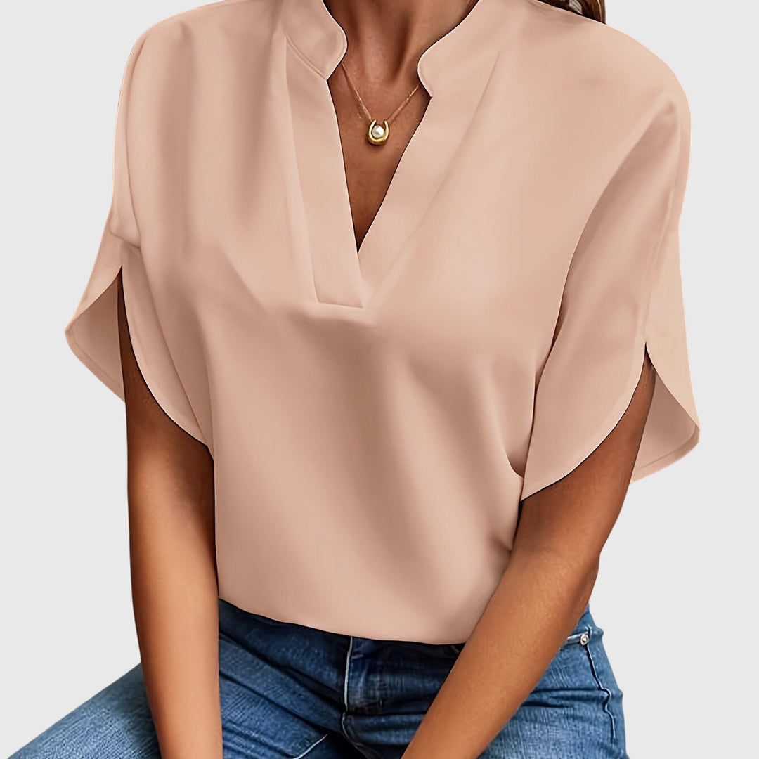 Classic women's elegant blouse, a versatile top for chic office fashion and comfortable casual style.