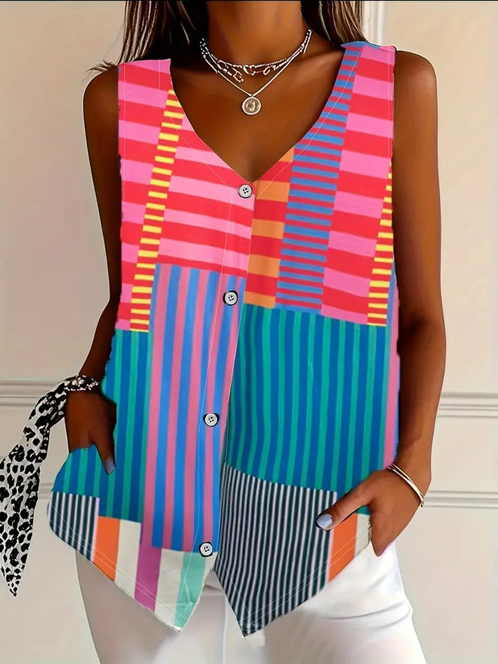 Stylish women's office fashion blouse, elegant top for professional or casual outfits. Loose fit.