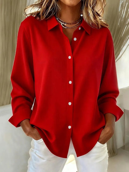 Feminine elegant blouse for women. Ideal workwear or versatile top for stylish fashion. Timeless comfortable shirt.