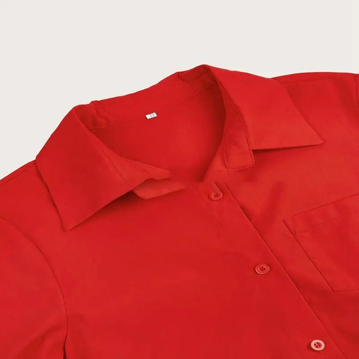 Women's elegant button-front shirt dress with a relaxed fit, a fashionable mini dress suitable for various occasions.