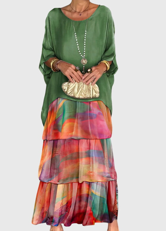 Elegant women's button-up maxi dress for formal events. Perfect wedding guest attire.