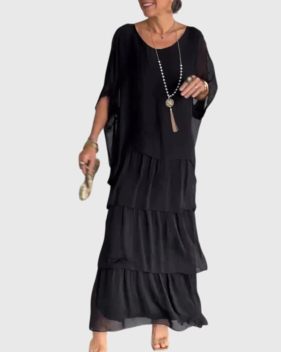 Premium women's elegant button-up maxi dress for upscale formal events.