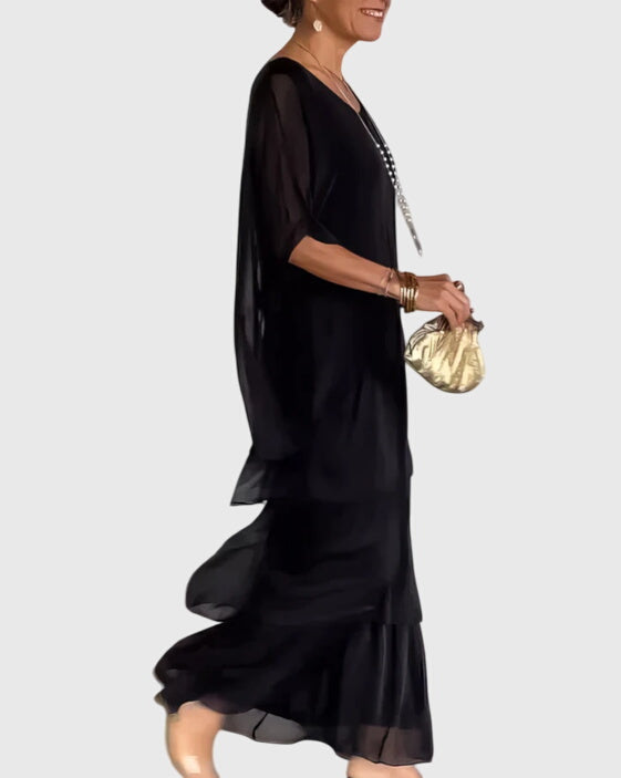 Women's elegant button-up maxi dress, ideal for special occasion and event wear.