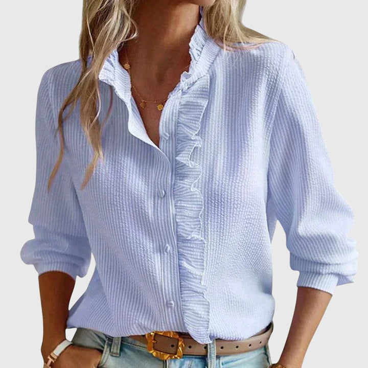 Elegant women's chic blouse, versatile long-sleeve top, perfect for ladies' fashion and all occasions.