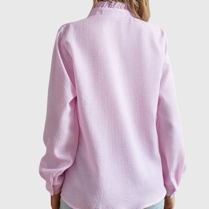 Ladies' fashion chic long-sleeve blouse, elegant versatile top, perfect for modern women's spring style.