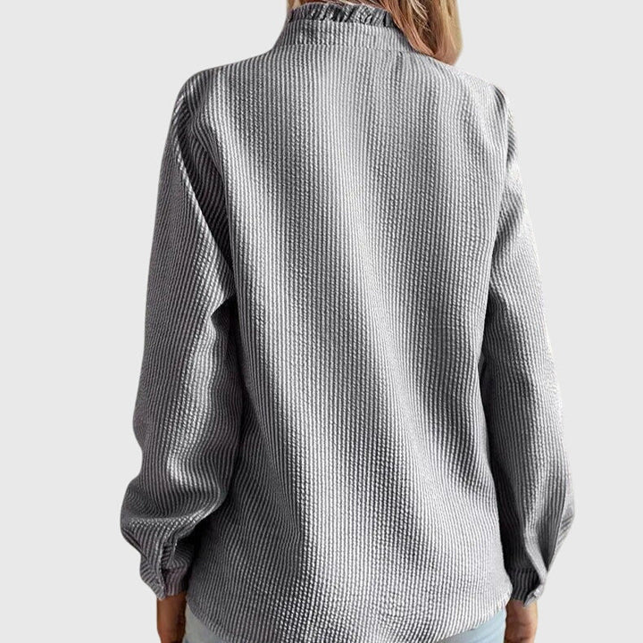 Versatile women's chic blouse, an elegant long-sleeve top perfect for work, casual, or special events.
