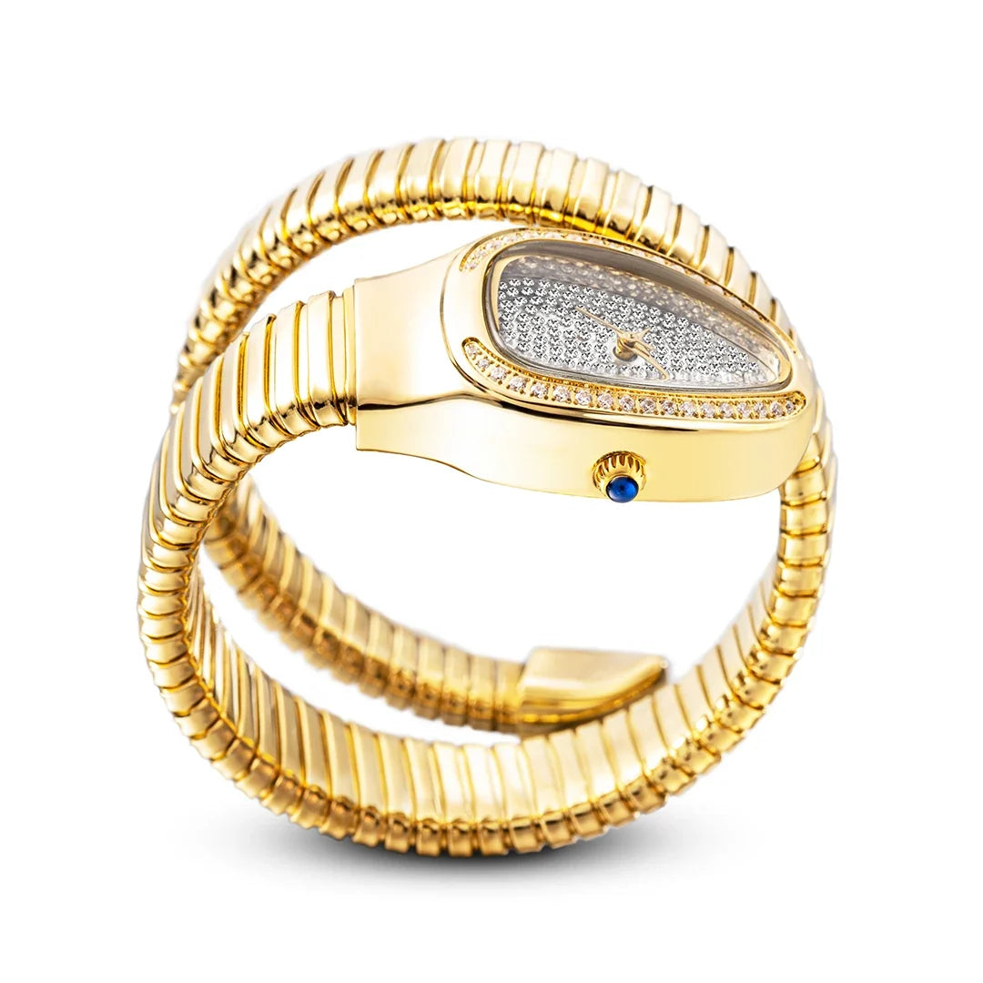 Elegant women's stainless steel watch featuring sparkling crystals, a luxurious and timeless gift.