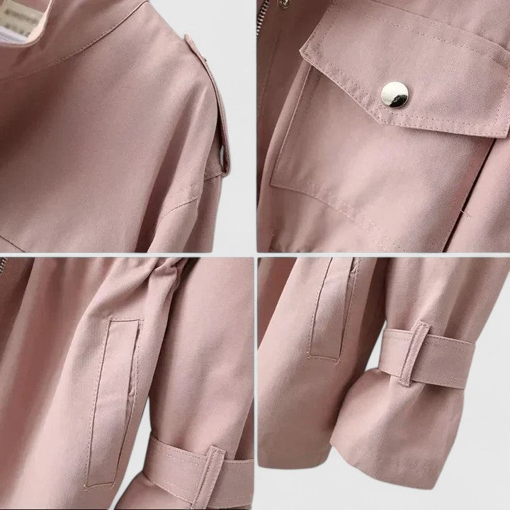 Sophisticated women's double-breasted overcoat, versatile and chic outerwear for elegant winter fashion.