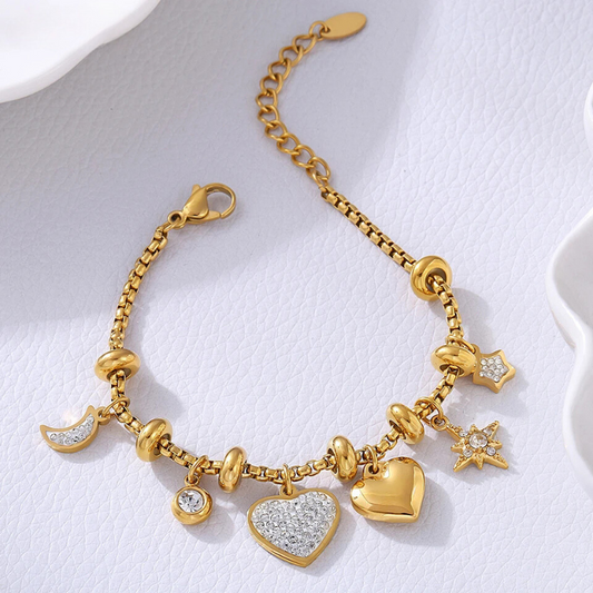 Elegant Women's Eternal Love Zircon Bracelet, adjustable, perfect gift for her.