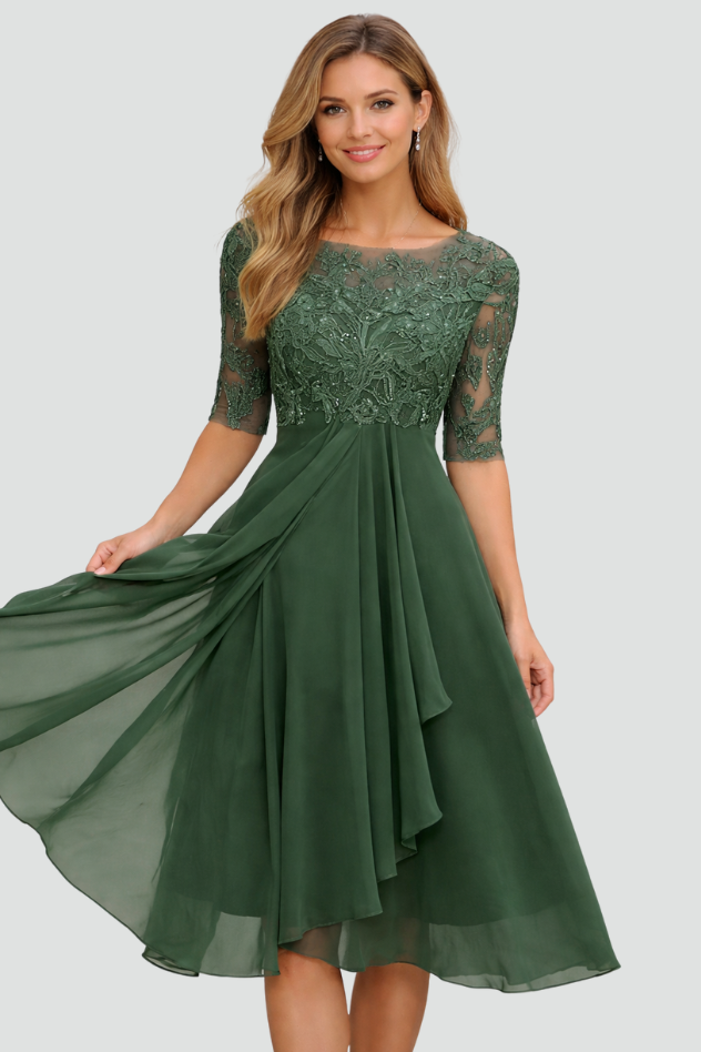 Stylish women's party midi dress, an elegant choice for evening events, cocktail parties, and special occasions.