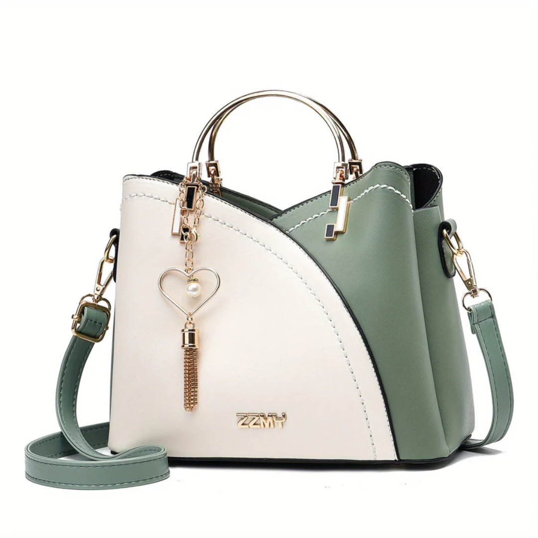 Multi-color elegant faux leather women's handbag. Versatile and stylish purse for diverse fashion.