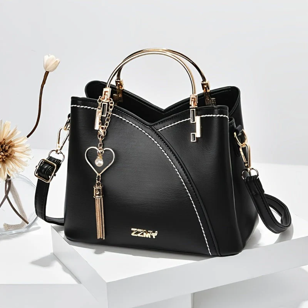 Sophisticated multi-color faux leather women's shoulder bag for a chic and vibrant finish.
