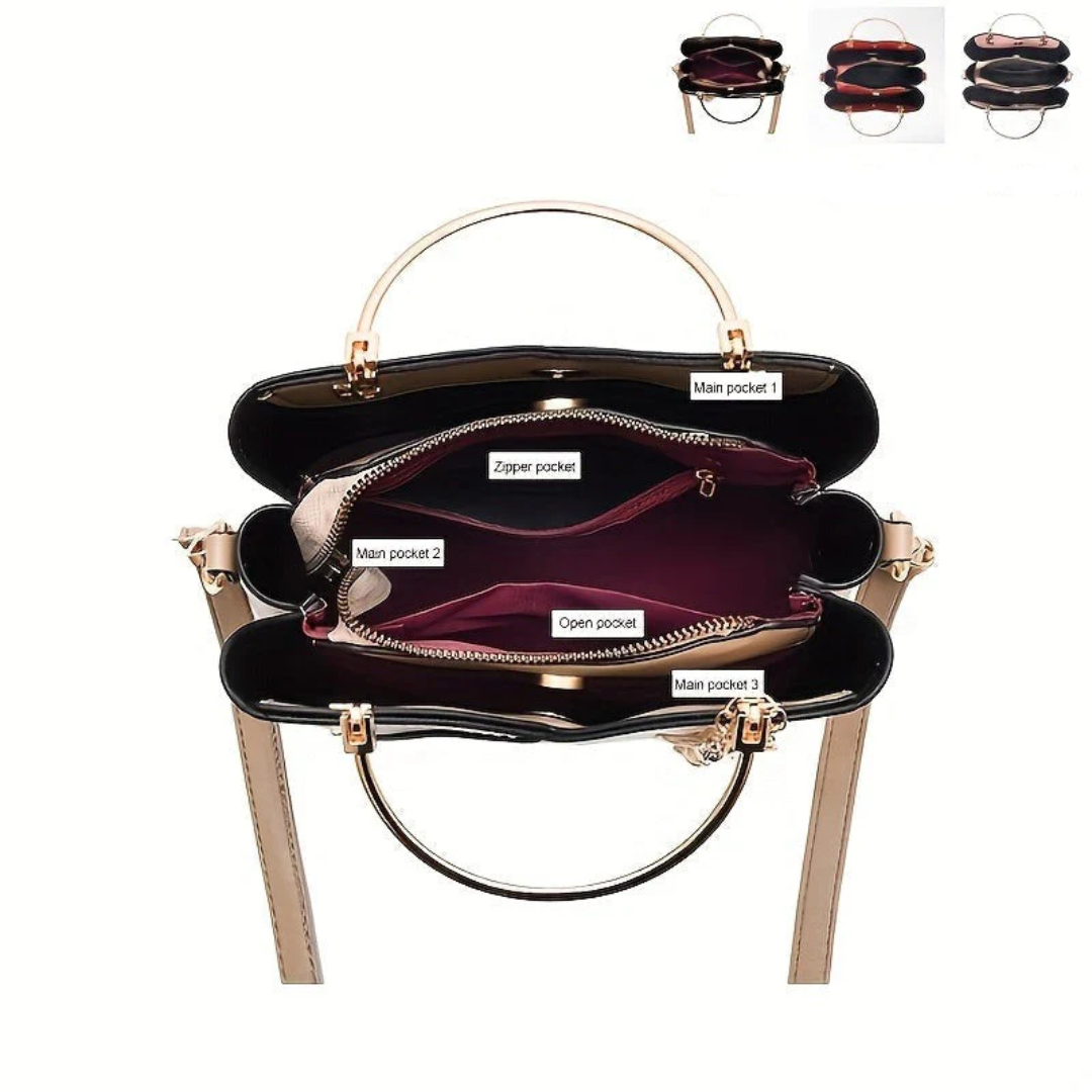 Stylish faux leather shoulder bag for women. An elegant accessory, ideal for daily use.