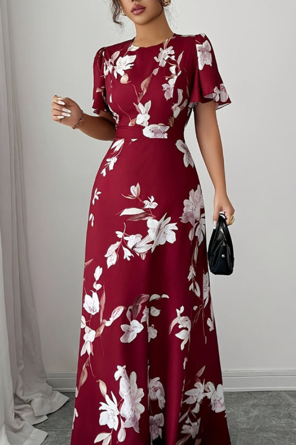 Summer day dress: women's retro floral pleated midi, elegant and comfortable for any event.