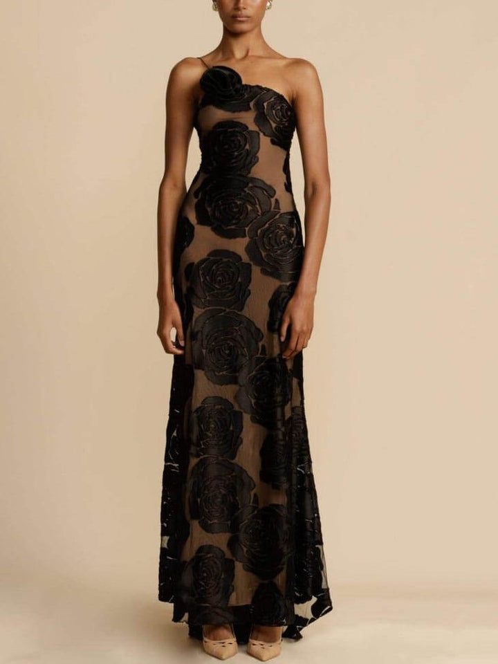 Beautiful floral print maxi dress for women, a stylish and elegant long dress for any summer occasion or wedding.