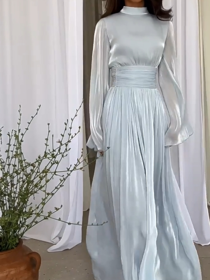 Stylish women's maxi dress with flowing silhouette, great for beach vacations, summer outings, or chic casual look.