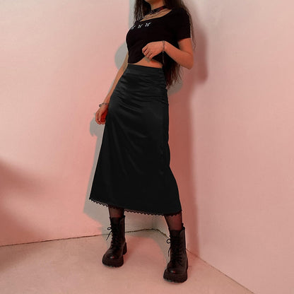 Comfortable women's flowy long skirt. Elegant & chic for versatile aesthetic, casual & everyday fashion.