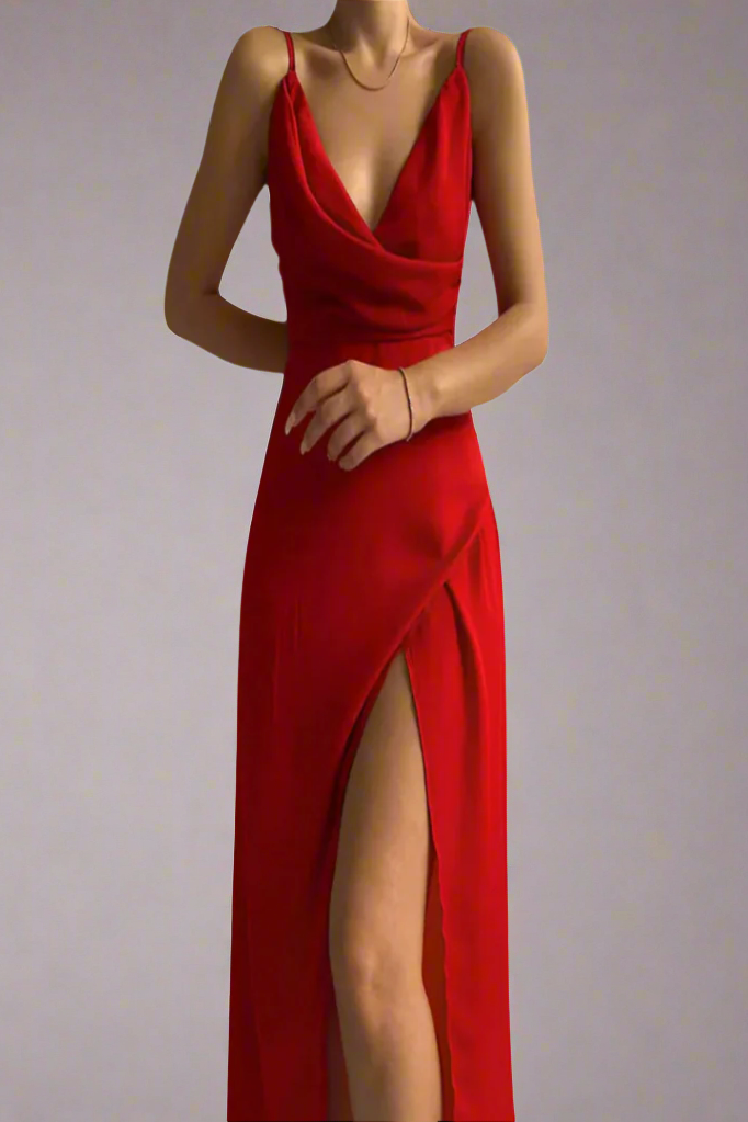 Stylish long women's maxi dress with an elegant, flowy silhouette, great for formal events, parties & evenings.