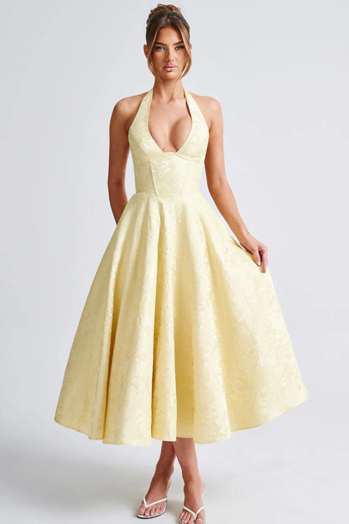 Stunning women's formal halter gown, ideal for special occasion evenings.