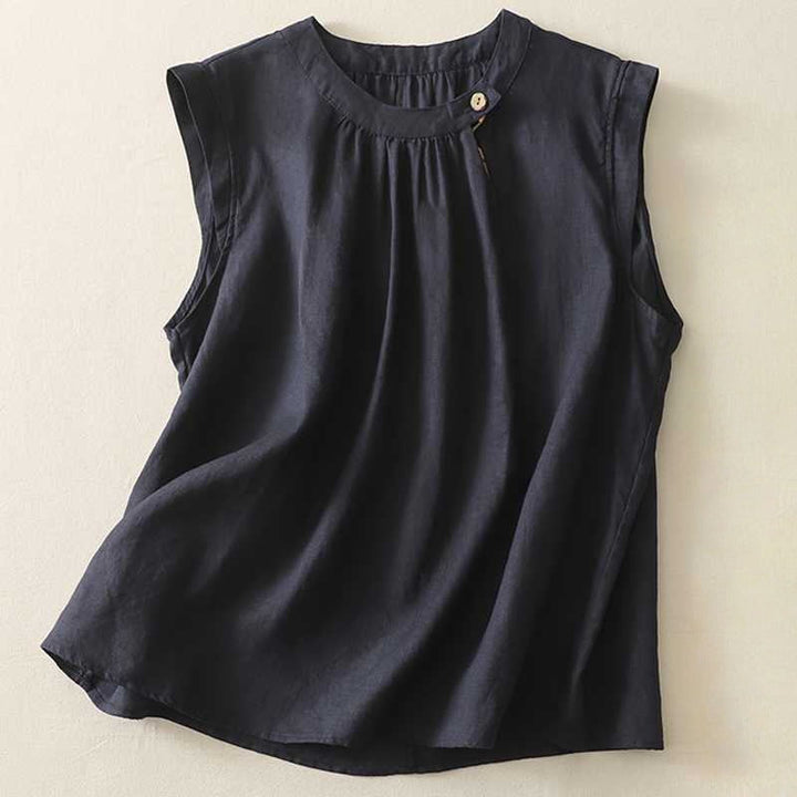 Stylish women's high-collared blouse, an elegant top for professional office fashion or casual chic outfits.