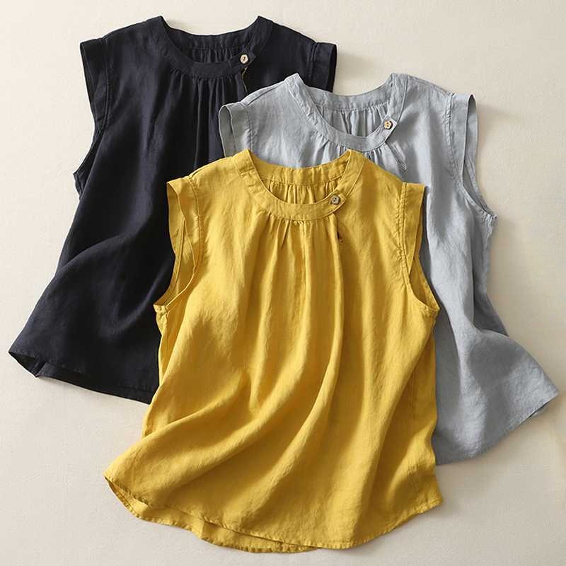 Classic women's high-collared shirt with a delicate pin-tuck design, offering an elegant & versatile style.