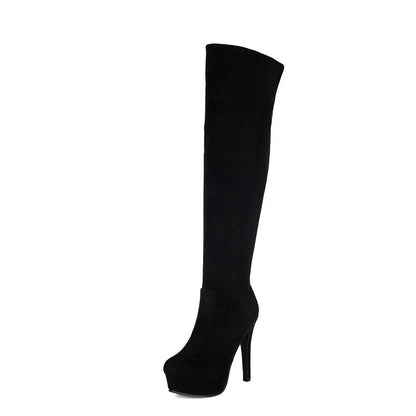 Stylish women's heeled slouch boots, foldable and versatile, ideal for elegant footwear.