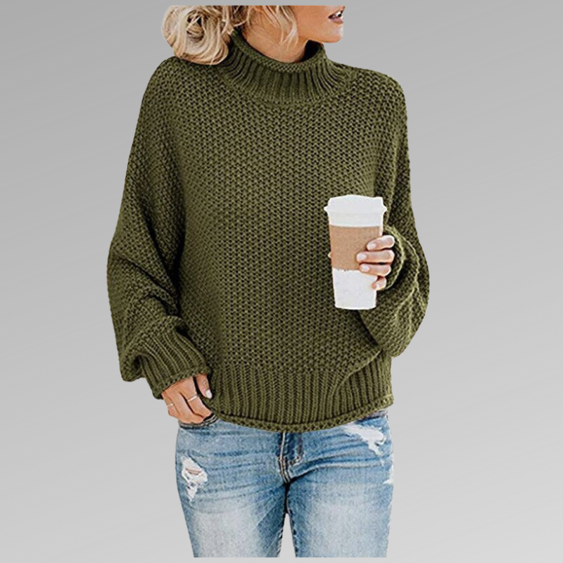 Chic and comfortable women's high-neck sweater. Ideal for versatile everyday wear & cozy fall winter style.