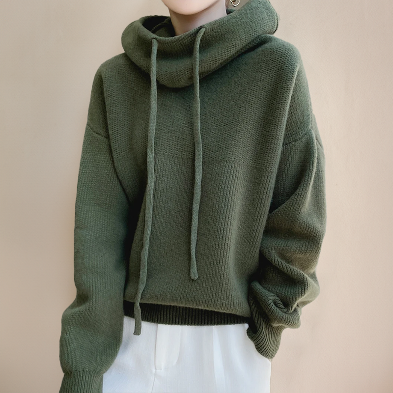 Sage green women's turtleneck top, versatile for casual chic or sophisticated everyday wear in fall/winter.