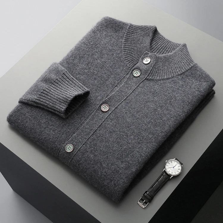 Fashionable women's knit cardigan. Sophisticated long-sleeve layering knitwear, elegant and versatile.