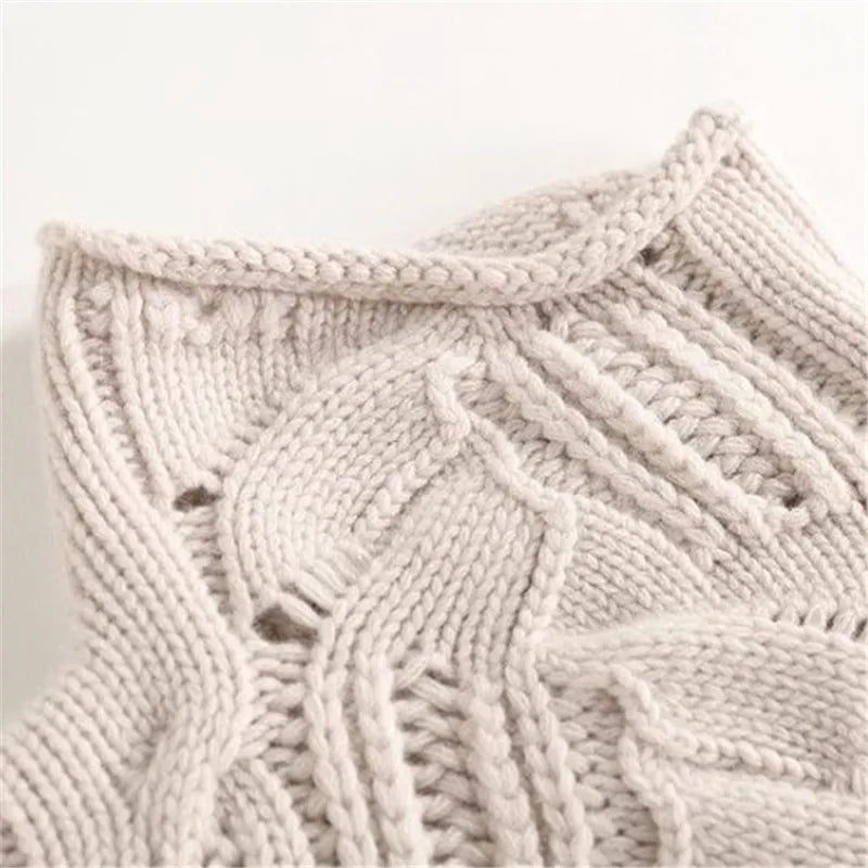 Chic women's knit pullover sweater. Versatile long sleeve top, ideal for elegant fall apparel & cozy winter fashion.