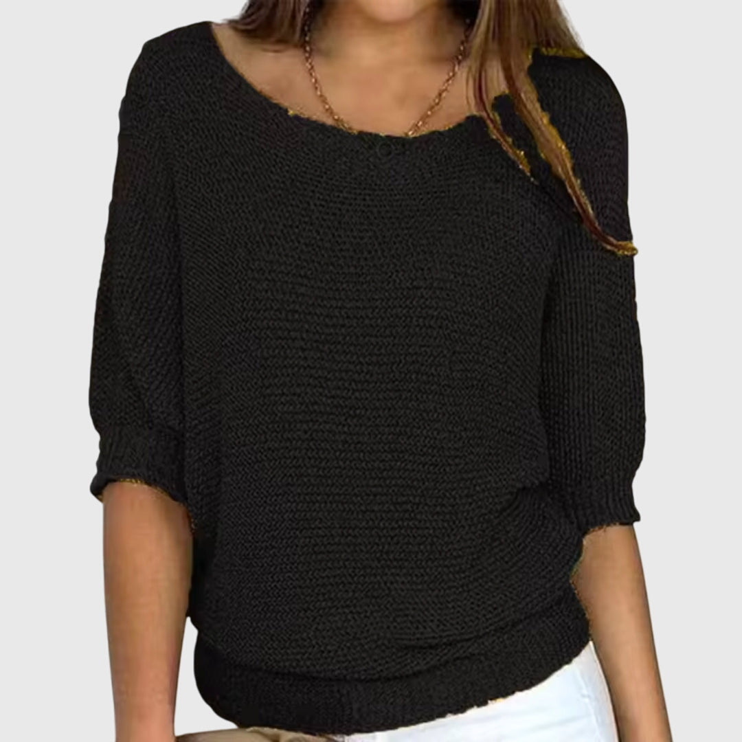 Cozy & comfortable women's knit sweater, a versatile long sleeve piece for fall and winter fashion. Soft feel.