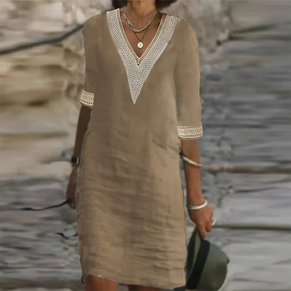 Comfortable & versatile women's stylish summer midi dress for effortless elegance, beachwear, or casual outings.