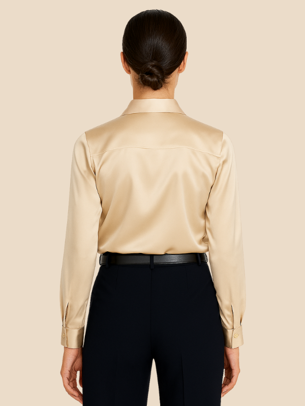 Full sleeve women's button blouse, offering an elegant & professional look.