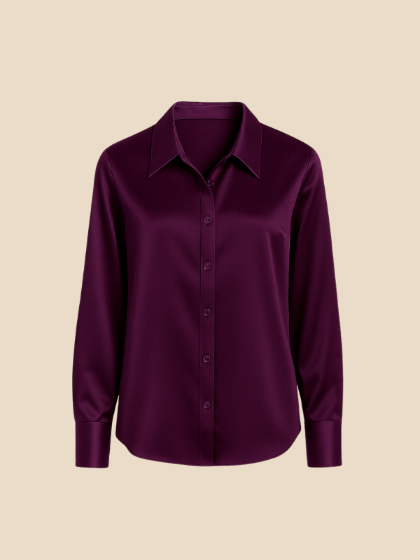 Timeless women's elegant long sleeve blouse, perfect for a polished button-down look.