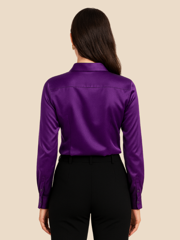 Smart casual women's long sleeve button blouse, fashion-forward and comfortable.