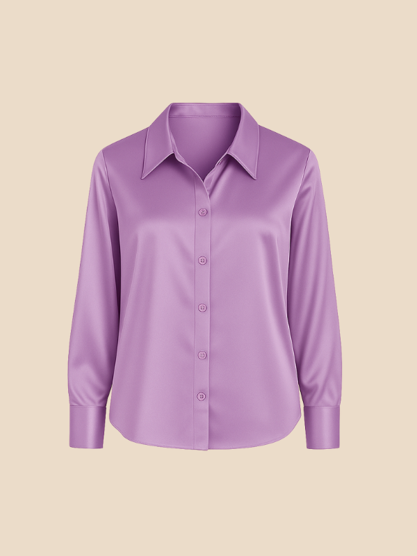 Women's long sleeve button blouse, a key piece for an elegant office wardrobe.