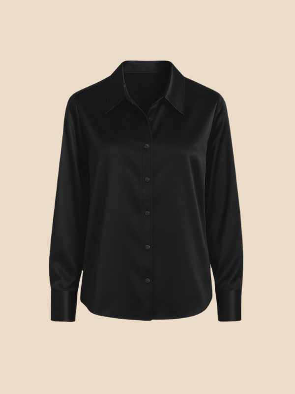 Button-down long sleeve blouse for women, elegant and perfect for office or casual.