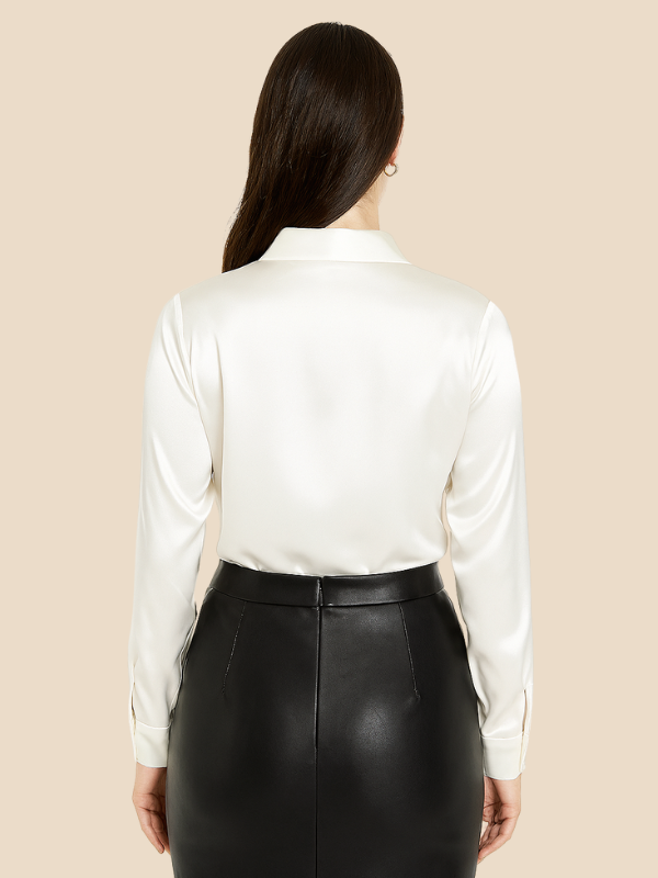 Elegant women's long sleeve button blouse, ideal for both formal and informal events.