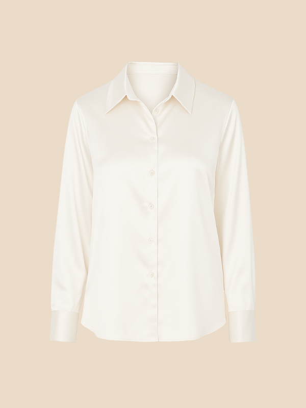 Women's chic long sleeve button-front shirt, providing a sophisticated silhouette.