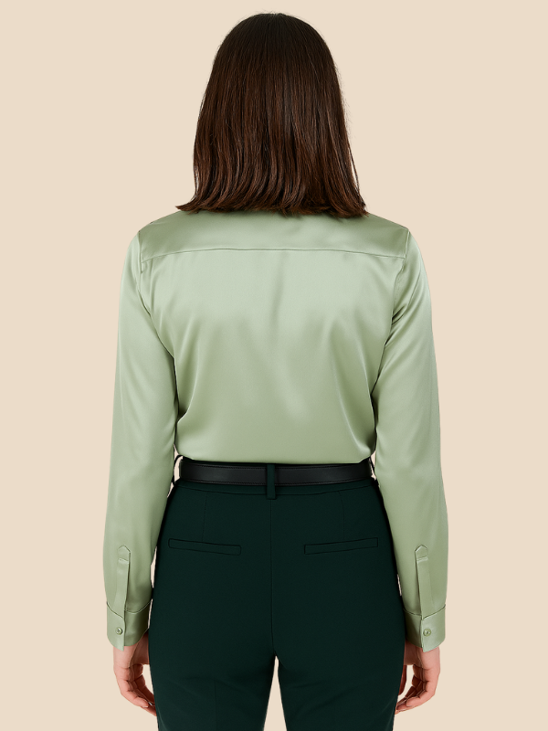 Versatile women's long sleeve button blouse, an elegant choice for daily wear.