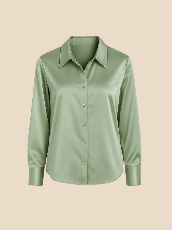 Women's button blouse with elegant long sleeves, perfect for a polished ensemble.