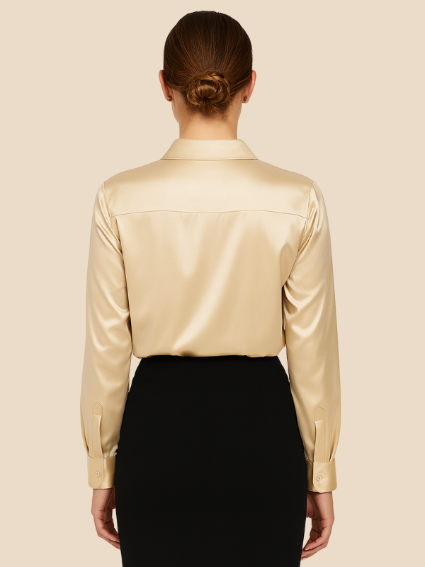 Sophisticated women's long sleeve button blouse, enhancing any professional look.