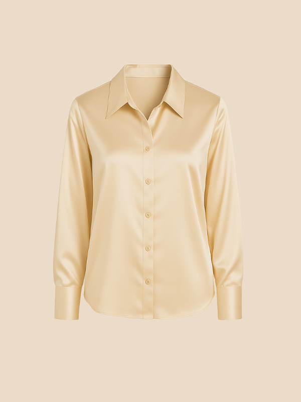 Women's long sleeve button-front blouse, elegant and perfect for a polished style.