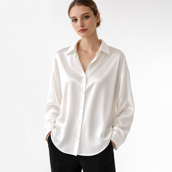Professional and elegant women's long sleeve blouse, ideal for office and versatile fashion.
